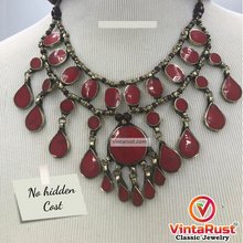 Load image into Gallery viewer, Vintage Tribal Stone Bib Necklace

