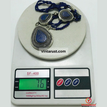Load image into Gallery viewer, Bohemian Lapis Lazuli Stone Teardrop Pendant Necklace

