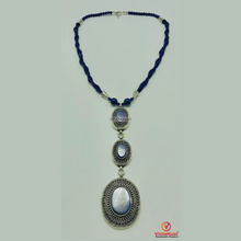 Load image into Gallery viewer, Lapis Lazuli Necklace with Triple Pendants
