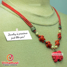 Load image into Gallery viewer, Beaded Multilayer Necklace with Elephant Shape Pendant
