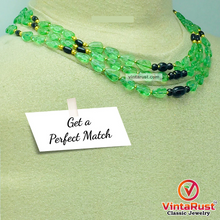 Load image into Gallery viewer, Green Glass Stones Multilayers Beaded Necklace
