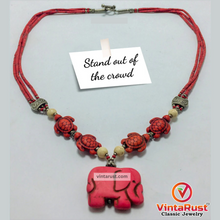 Load image into Gallery viewer, Beaded Multilayer Necklace with Elephant Shape Pendant
