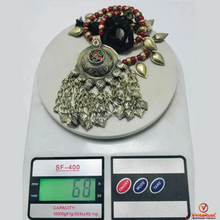 Load image into Gallery viewer, Handmade Tribal Necklace with Red and Gold Beads

