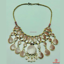 Load image into Gallery viewer, Handmade Afghan Brown Stone Choker: Tribal Beaded Necklace
