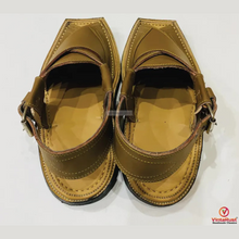 Load image into Gallery viewer, Authentic Tan Leather Peshawari Chappal
