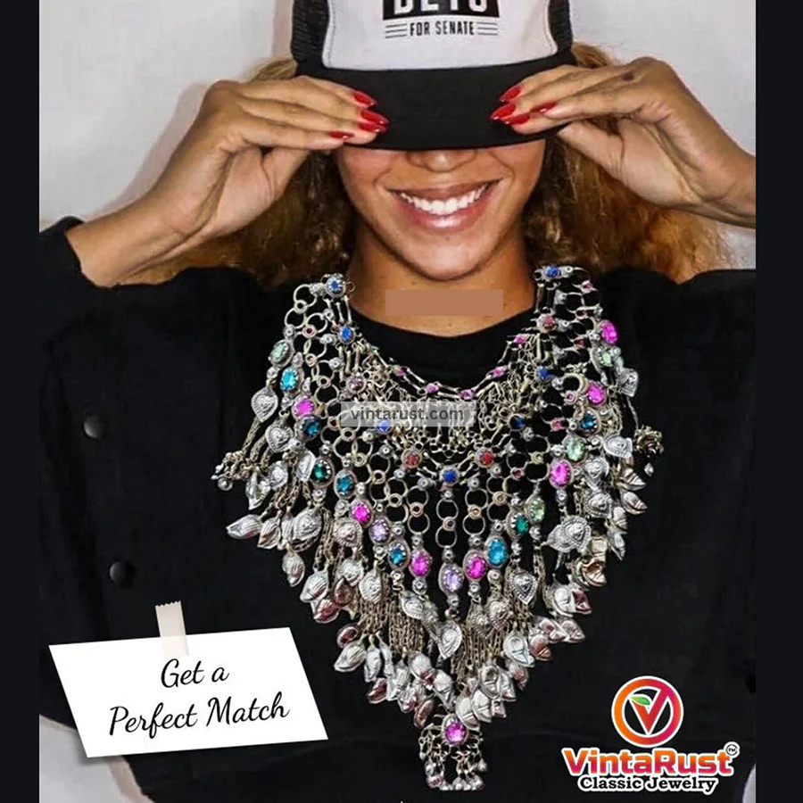 Vintage Tribal Kuchi Bib Necklace