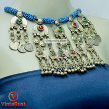 Load image into Gallery viewer, Bohemian Necklace With Coins and Glass Stones
