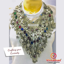 Load image into Gallery viewer, Vintage Tribal Kuchi Bib Necklace
