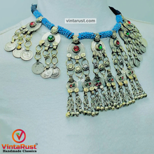 Load image into Gallery viewer, Bohemian Necklace With Coins and Glass Stones
