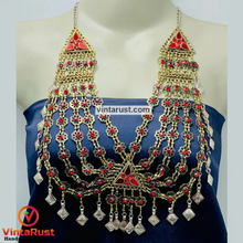 Load image into Gallery viewer, Charming Vintage Red Glass Stones Bib Necklace
