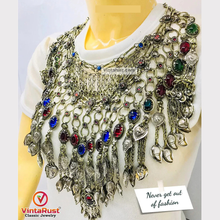 Load image into Gallery viewer, Vintage Tribal Kuchi Bib Necklace
