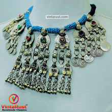 Load image into Gallery viewer, Bohemian Necklace With Coins and Glass Stones
