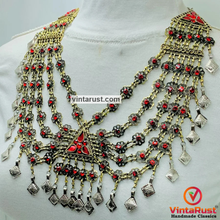 Load image into Gallery viewer, Charming Vintage Red Glass Stones Bib Necklace
