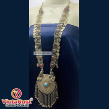 Load image into Gallery viewer, Mala Style Long Chain Massive Pendant Necklace
