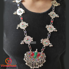 Load image into Gallery viewer, Antique Pendant Necklace With Silver Beads
