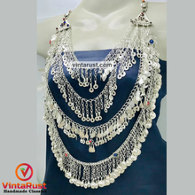 Load image into Gallery viewer, Unique Multi Layered Silver Kuchi Necklace
