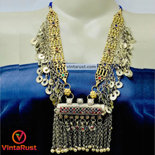 Load image into Gallery viewer, Gypsy Big Pendant Necklace With Dangling Tassels
