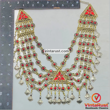 Load image into Gallery viewer, Charming Vintage Red Glass Stones Bib Necklace
