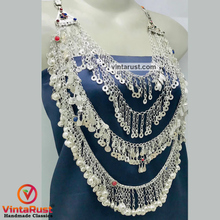 Load image into Gallery viewer, Unique Multi Layered Silver Kuchi Necklace

