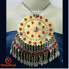 Load image into Gallery viewer, Vintage Turkmen Pendant Necklace With Stones
