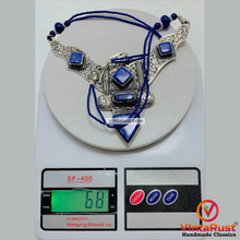 Load image into Gallery viewer, Lapis Lazuli Nepalese Triangular Pendant Necklace
