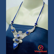 Load image into Gallery viewer, Lapis Lazuli Nepalese Triangular Pendant Necklace
