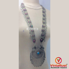 Load image into Gallery viewer, Mala Style Long Chain Massive Pendant Necklace
