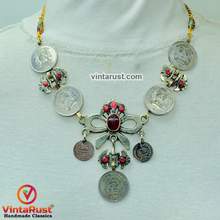Load image into Gallery viewer, Handmade Tribal Coins Choker With Stones
