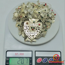 Load image into Gallery viewer, Vintage Multilayers Bib Necklace With Red and Green Jewels
