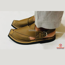 Load image into Gallery viewer, Authentic Tan Leather Peshawari Chappal
