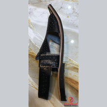 Load image into Gallery viewer, Black Leather Tribal Peshawari Chappal
