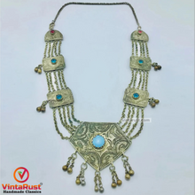 Load image into Gallery viewer, Silver Vintage Necklace with Turquoise Beads
