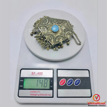 Load image into Gallery viewer, Silver Vintage Necklace with Turquoise Beads
