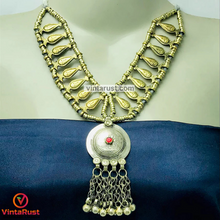 Load image into Gallery viewer, Boho Tribal Metal Beaded Chain Necklace
