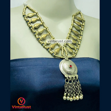Load image into Gallery viewer, Boho Tribal Metal Beaded Chain Necklace
