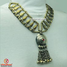 Load image into Gallery viewer, Boho Tribal Metal Beaded Chain Necklace
