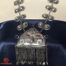 Load image into Gallery viewer, Tribal Pendant Necklace With Dangling Tassels and Turkmen Buttons
