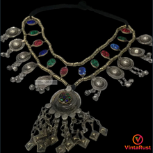 Load image into Gallery viewer, Kuchi Boho Bells Multicolor Glass Stone Necklace
