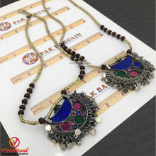 Load image into Gallery viewer, Ethnic Tribal Beaded Chain Pendant Necklace
