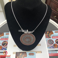 Silver Large Pendant Necklace With Chain