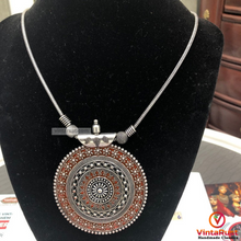Load image into Gallery viewer, Silver Large Pendant Necklace With Chain

