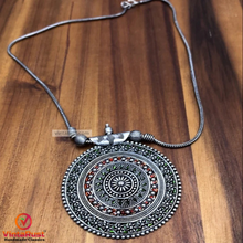 Load image into Gallery viewer, Silver Large Pendant Necklace With Chain
