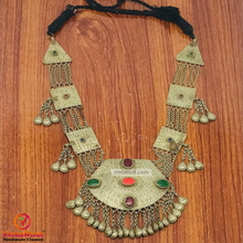 Load image into Gallery viewer, Bohemian Silver Kuchi Vintage Massive Pendant Necklace
