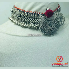 Load image into Gallery viewer, Afghan Kuchi Choker: Silver Bells, Statement Piece, Tribal Jewelry
