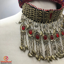 Load image into Gallery viewer, Antique Handmade Choker Necklace with Glass Stones
