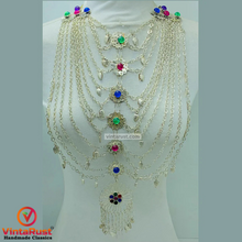 Load image into Gallery viewer, Silver Kuchi Gypsy Layered Bib Necklace
