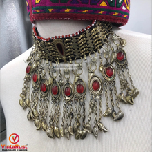 Load image into Gallery viewer, Antique Handmade Choker Necklace with Glass Stones
