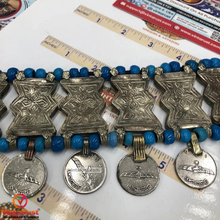 Load image into Gallery viewer, Vintage Kuchi Choker With Turquoise Beads and Coins

