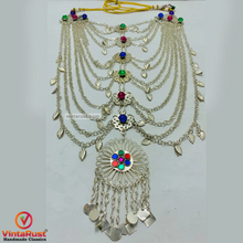 Load image into Gallery viewer, Silver Kuchi Gypsy Layered Bib Necklace
