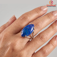 Load image into Gallery viewer, Natural Lapis Lazuli Stone Ring: Unisex Gemstone Ring
